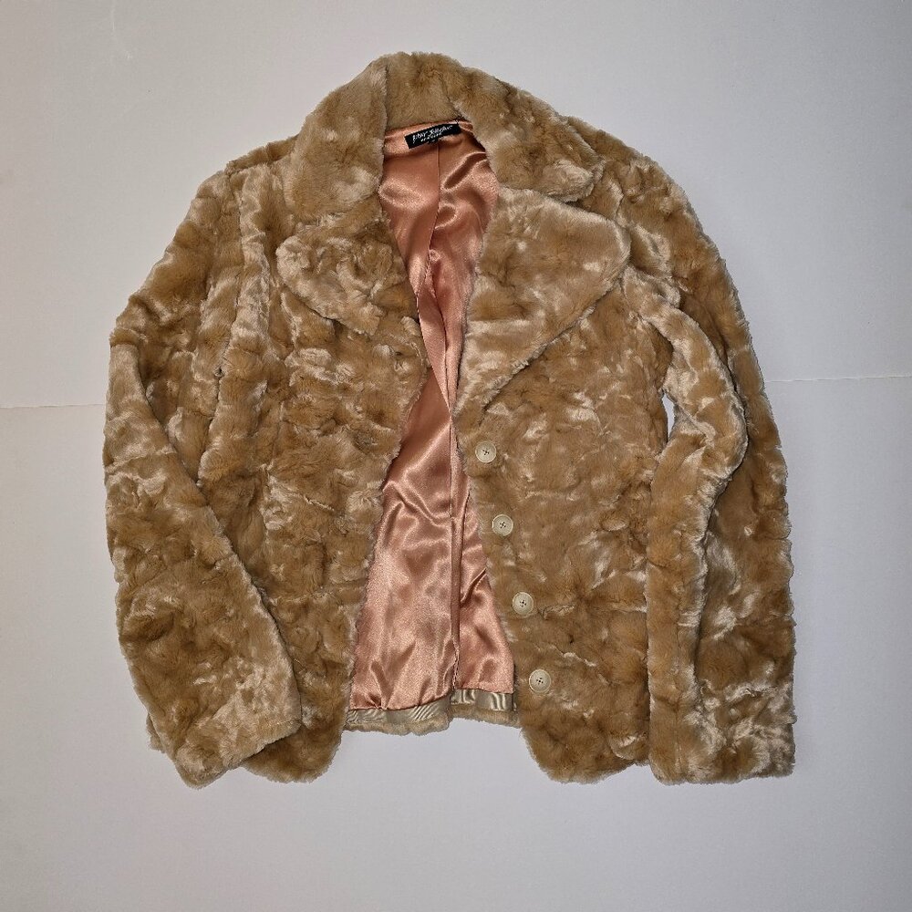 Vintage-style Tan or Caramel fur coat.